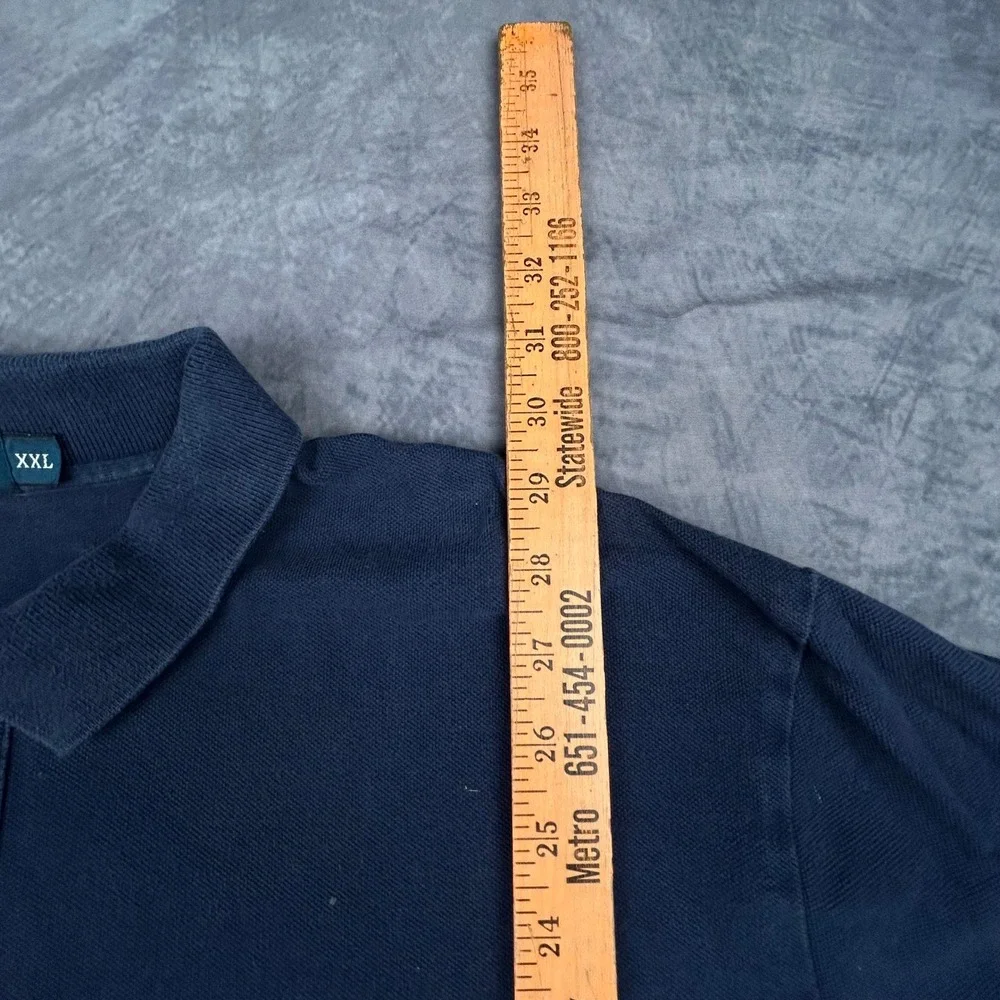 Polo Ralph Lauren Mens XXL Navy Blue‎ Short Sleeve Polo Shirt Vintage 90s Y2K